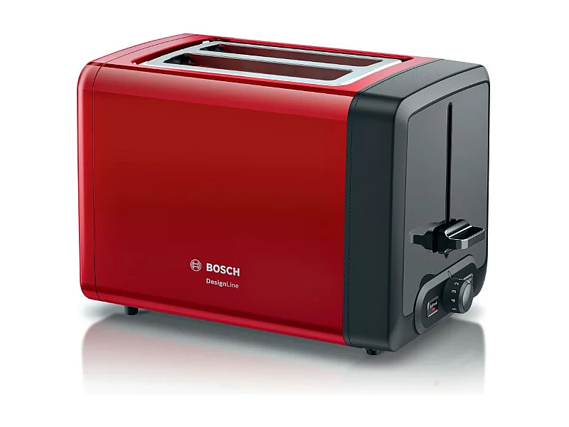 Tostador Bosch TAT4P424 820W 2 ranuras acero inox rojo 19,5x30x17 cm