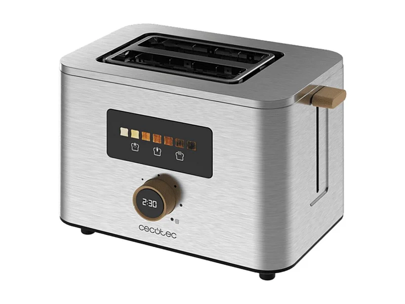 Tostador Cecotec Touch&Toast Double 950W 2 ranuras cortas acero inox