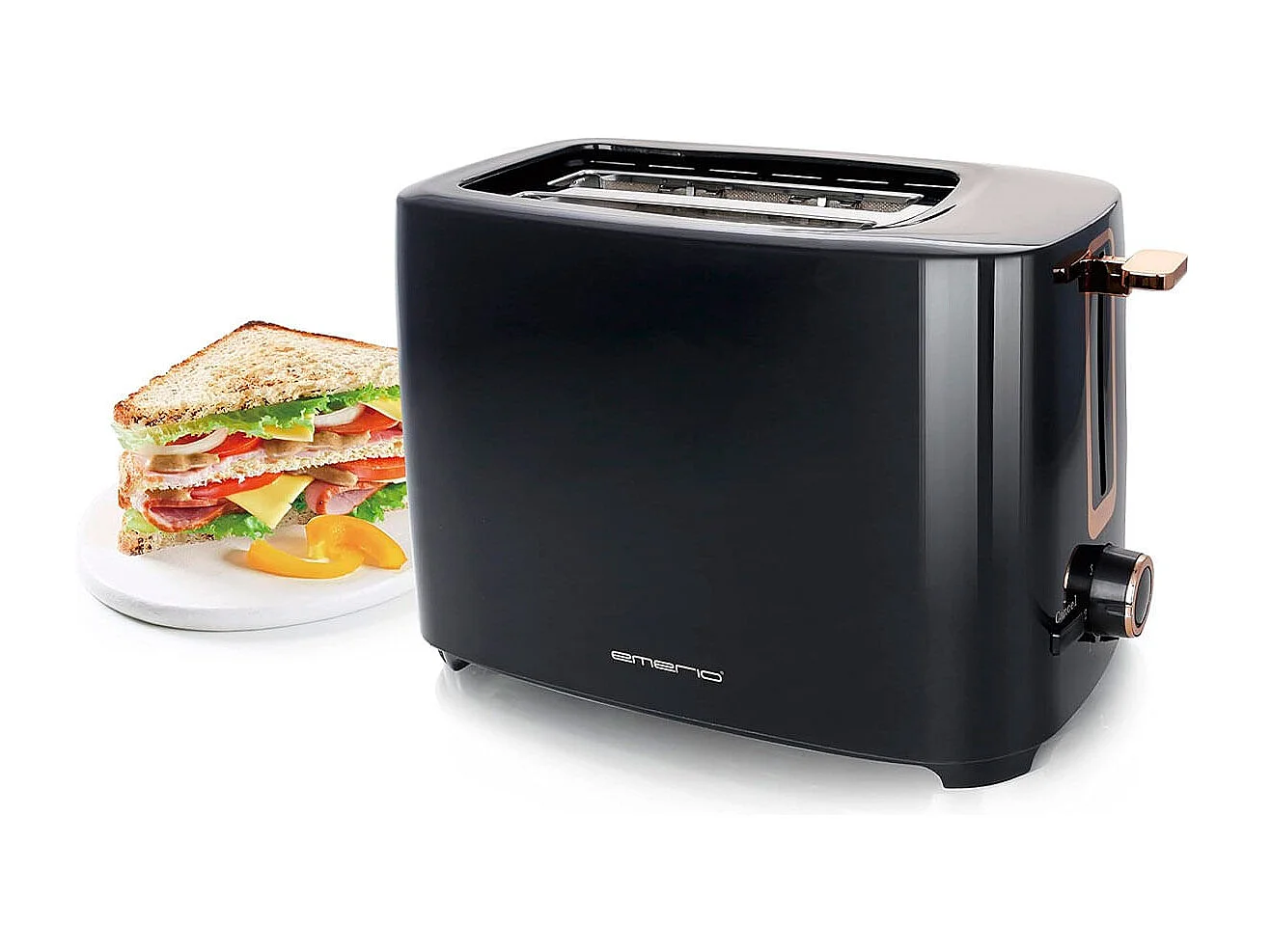 Tostador Emerio TO-125131.1 700W 2 ranuras libre de BPA negro