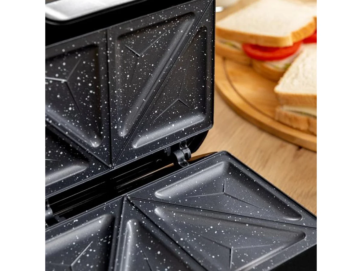 Sandwichera Cecotec Rock'nToast Classic 800W 2 placas triangulares inox