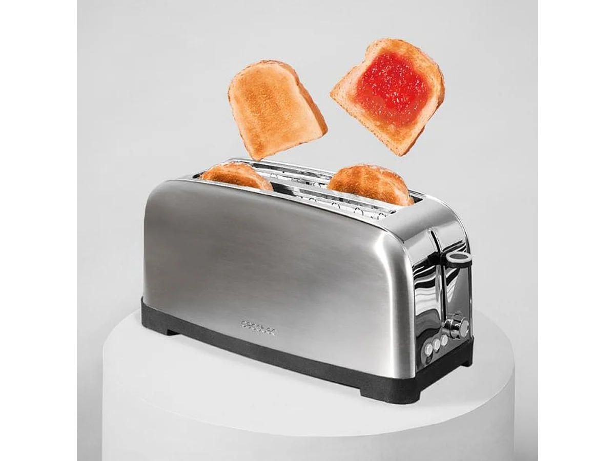 Tostador vertical Cecotec Toastin' Time 1500 lite 1500W diseño vintage ranura larga inox