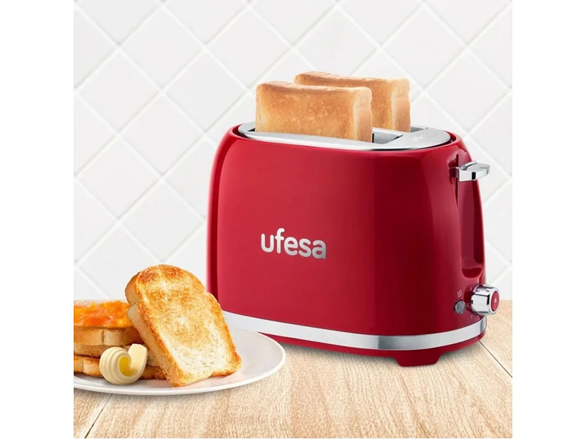 Tostador Ufesa Classic PinUp 850W 7 niveles rojo