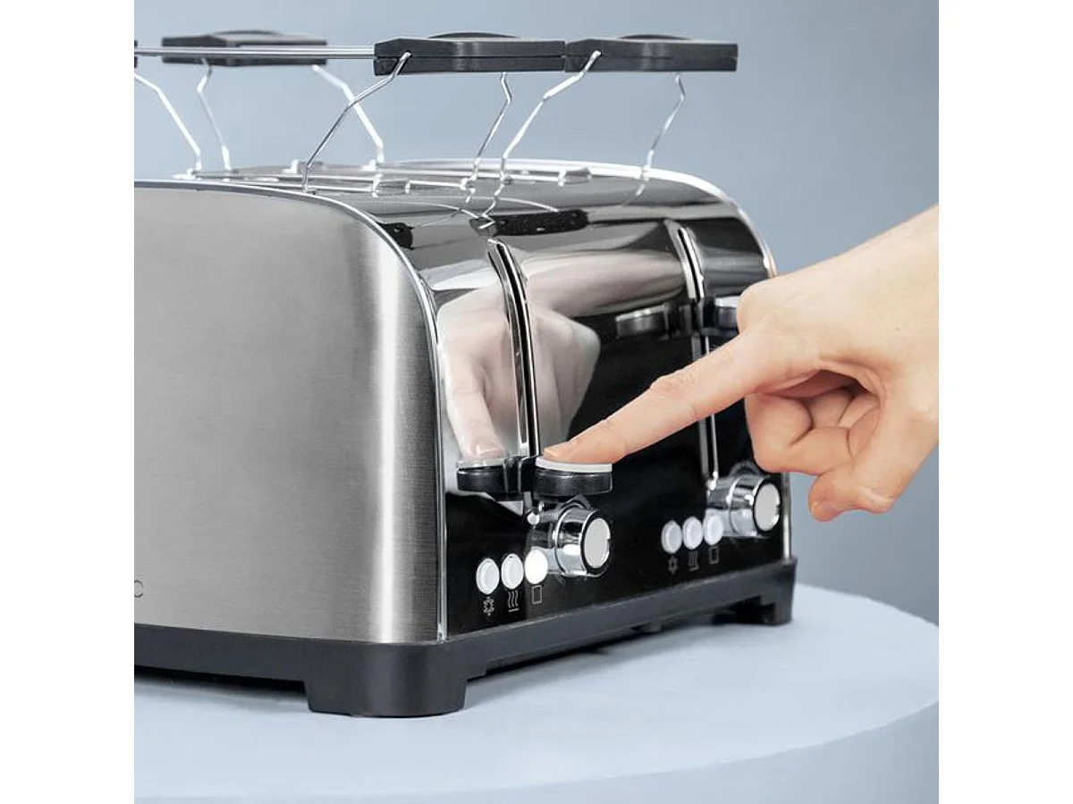 Tostador Cecotec Toastin time 1700 Double 1700W 4 ranuras cortas + soporte inox