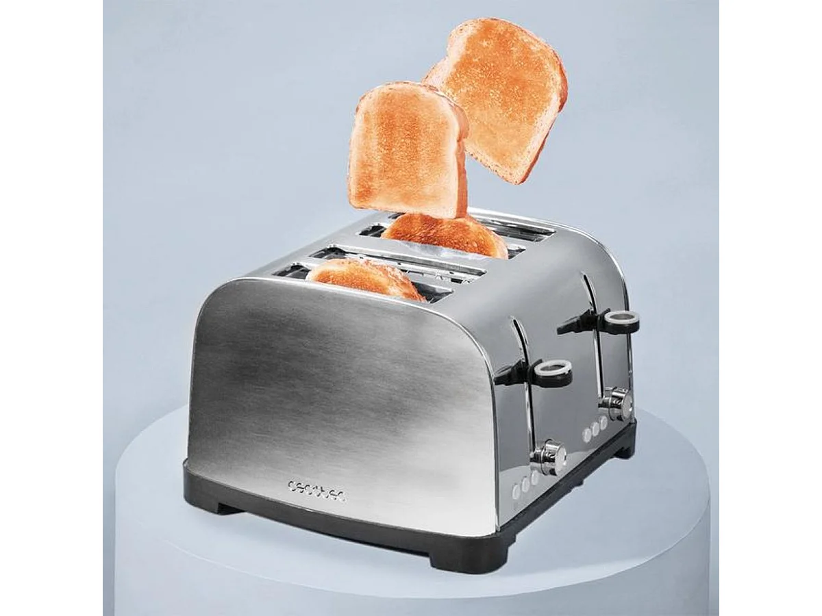 Tostador Cecotec Toastin time 1700 Double 1700W 4 ranuras cortas + soporte inox