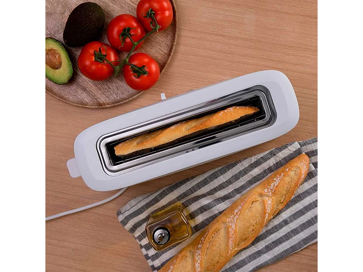 Tostador Cecotec Toast&Taste 10000 Extra 980W ranura extra ancha blanco