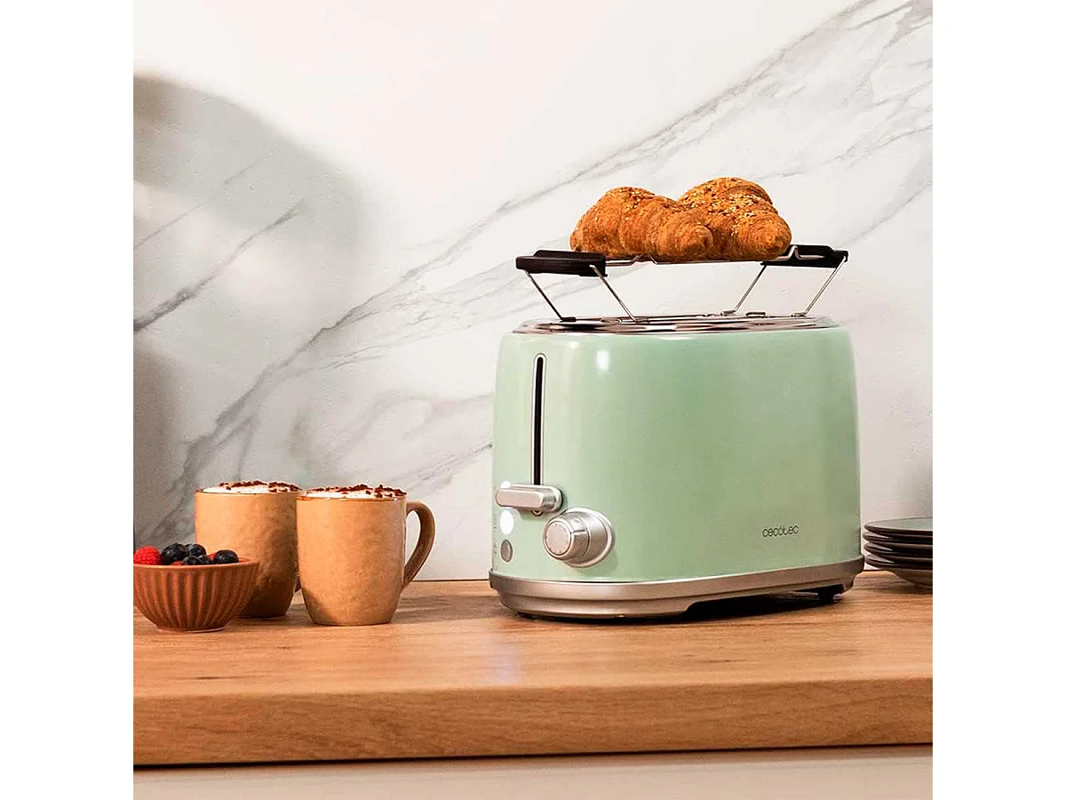 Tostador Cecotec Toast&Taste 1000 Retro Double 980W diseño retro verde