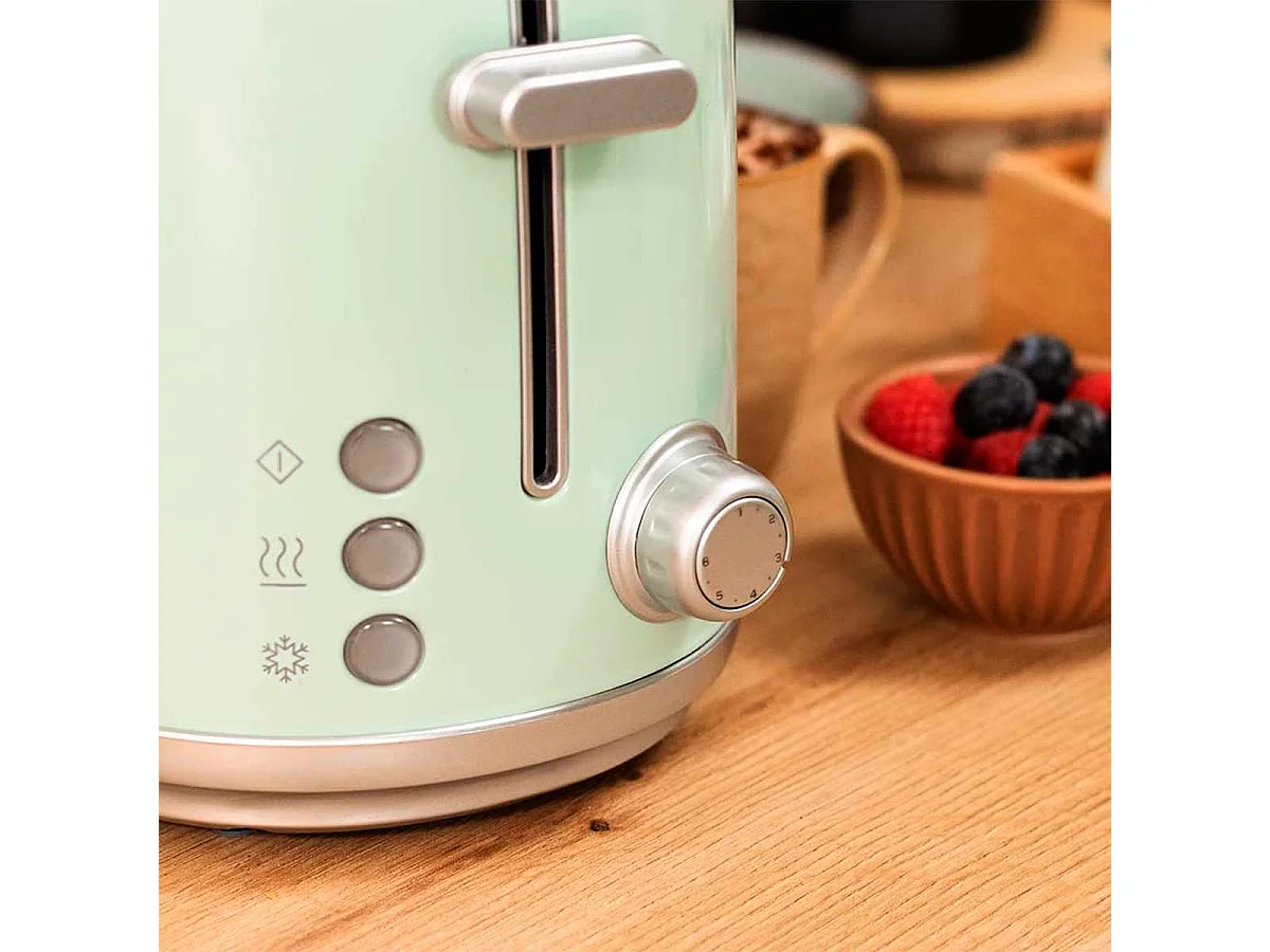Tostador Cecotec Toast&Taste 1000 Retro Double 980W diseño retro verde