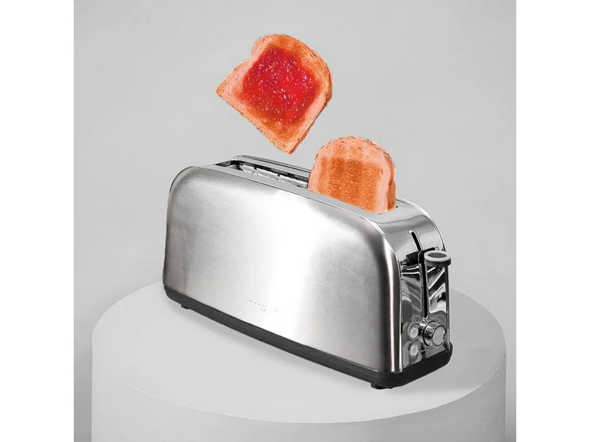 Tostador vertical Cecotec Toastin' Time 850W diseño vintage ranura larga  inox