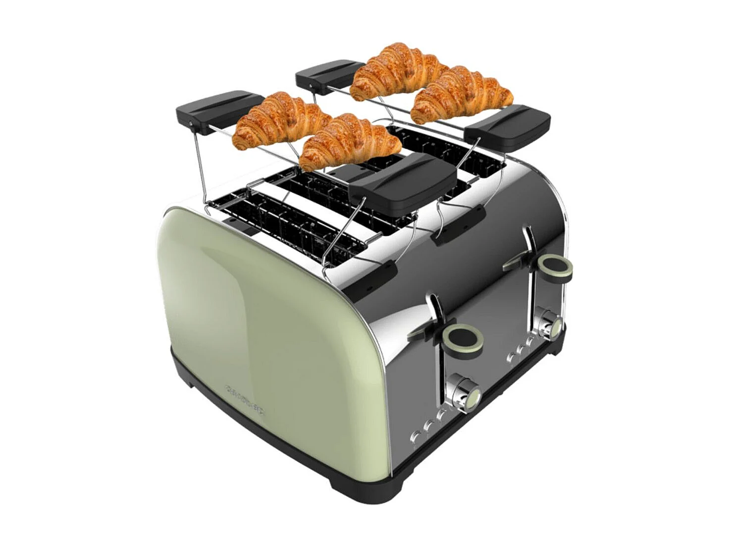 Tostador Cecotec Toastin time 1700 Double 1700W 4 ranuras cortas + soporte verde
