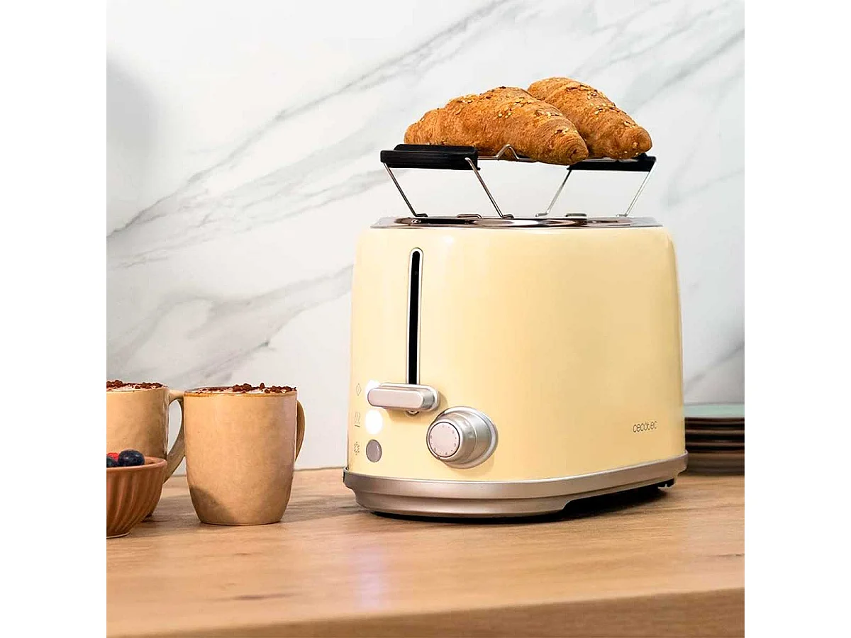 Tostador Cecotec Toast&Taste 1000 Retro Double 980W diseño retro beige