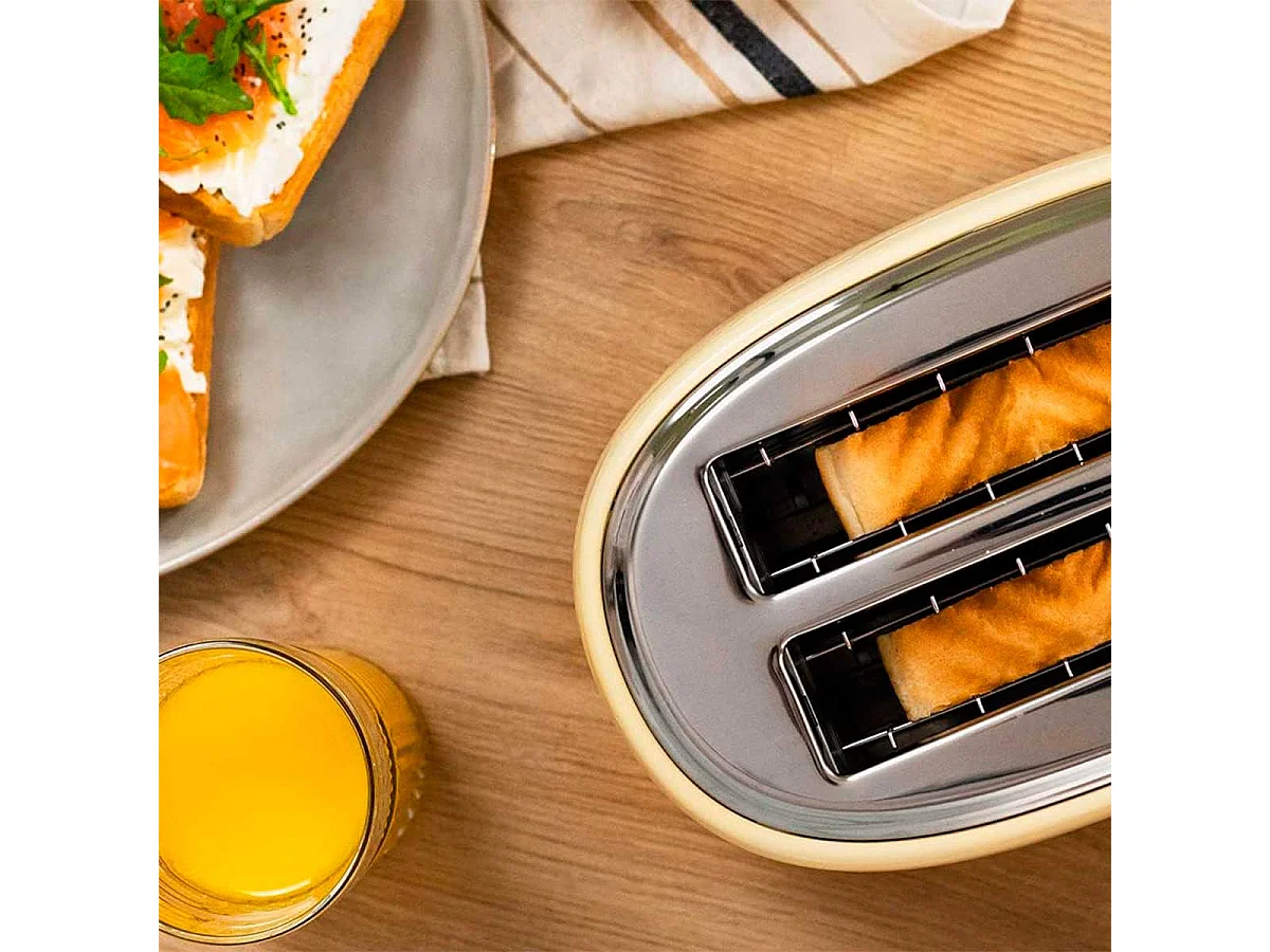 Tostador Cecotec Toast&Taste 1000 Retro Double 980W diseño retro beige