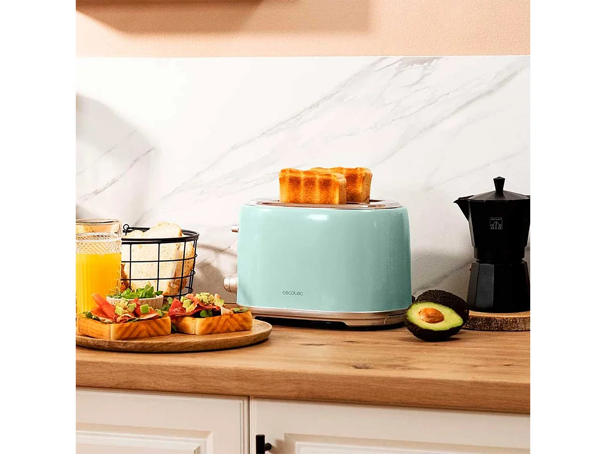 Tostador Cecotec Toast&Taste 1000 Retro Double 980W diseño retro azul