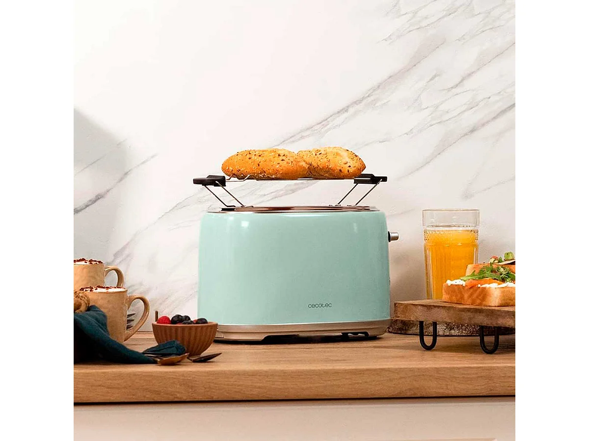 Tostador Cecotec Toast&Taste 1000 Retro Double 980W diseño retro azul