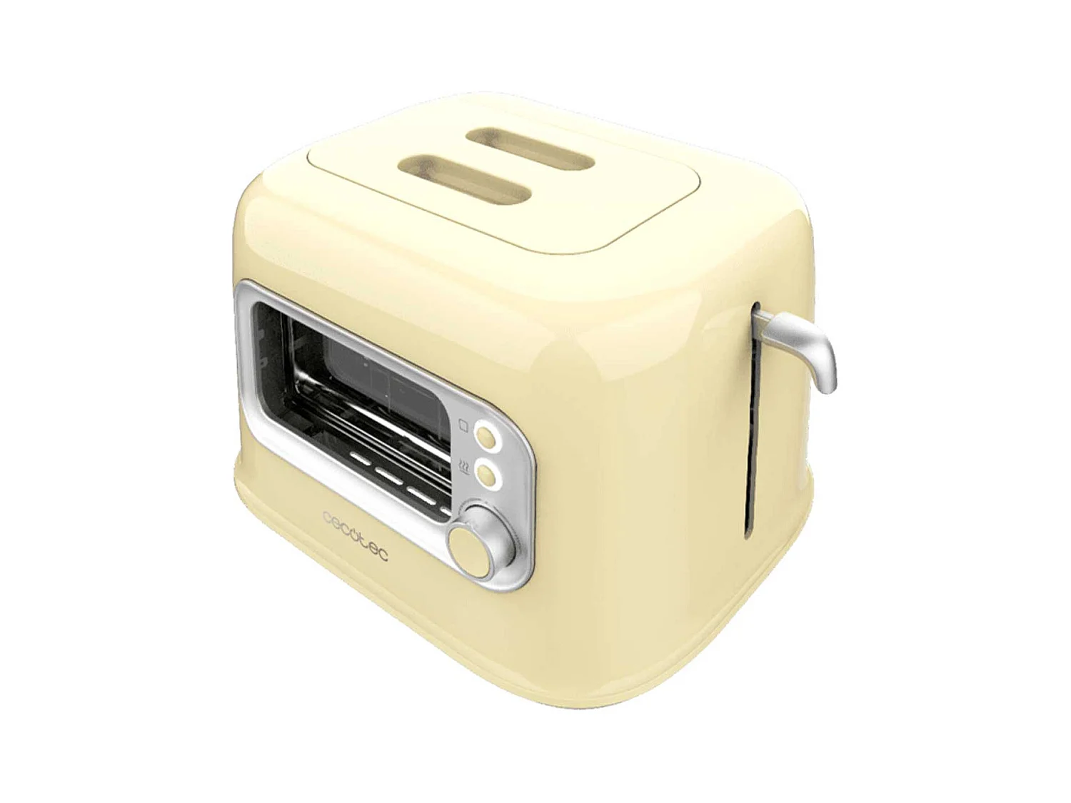 Tostador Cecotec RetroVision 700W diseño retro con ventana amarillo