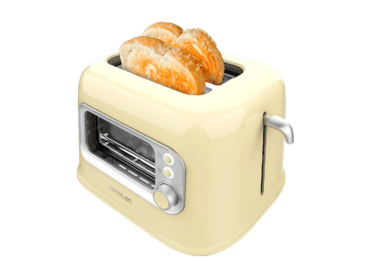 Tostador Cecotec RetroVision 700W diseño retro con ventana amarillo