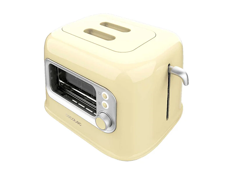 Tostador Cecotec RetroVision 700W diseño retro con ventana amarillo