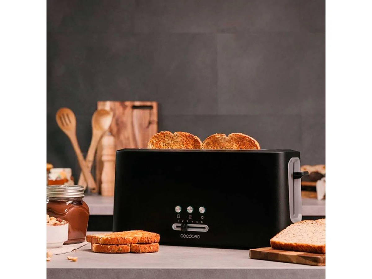 Tostador Cecotec Toast&Taste 10000 Extra 980W ranura extra ancha negro