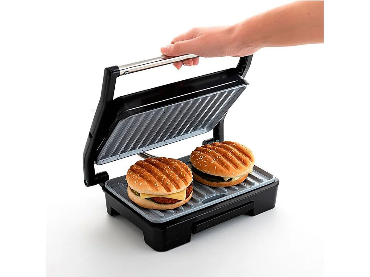 Grill doble placa Gallery Dcook 850W antiadherente 23x14,5 cm