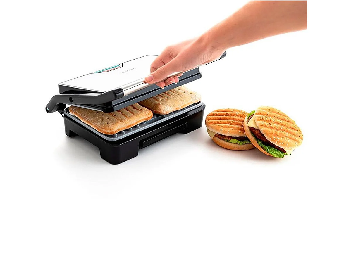 Grill doble placa Gallery Dcook 850W antiadherente 23x14,5 cm