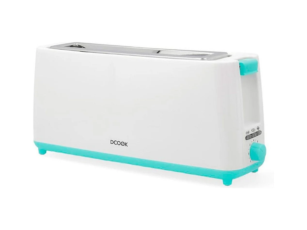 Tostador Gallery Dcook 800W ranura larga 3 funciones 7 posiciones de tostado blanco/azul