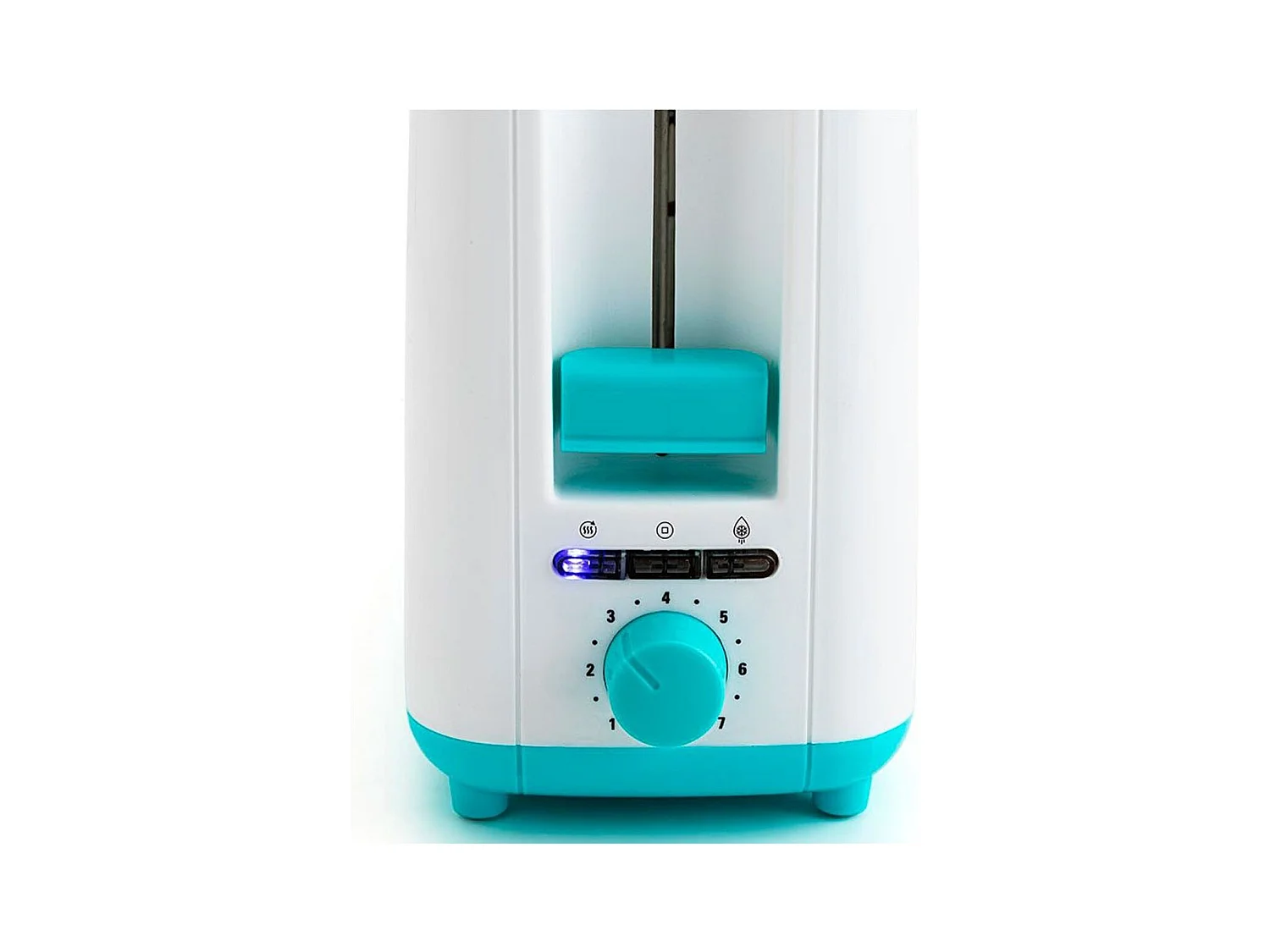 Tostador Gallery Dcook 800W ranura larga 3 funciones 7 posiciones de tostado blanco/azul