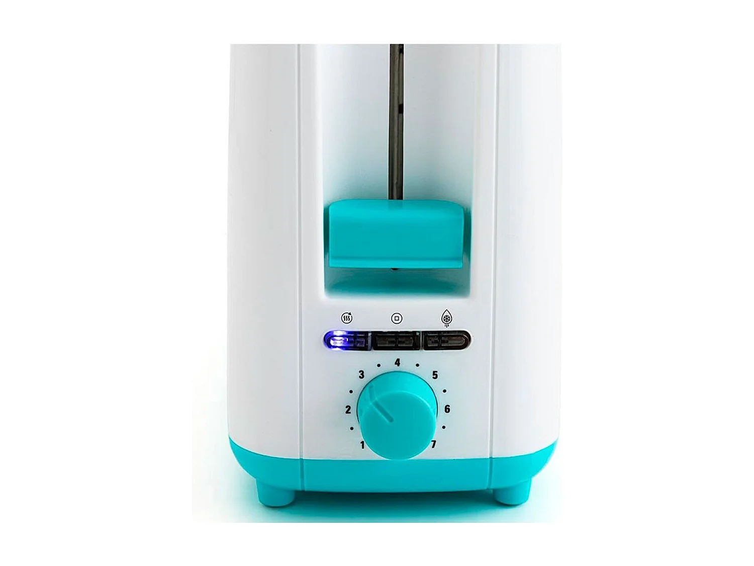 Tostador Gallery Dcook 800W ranura larga 3 funciones 7 posiciones de tostado blanco/azul