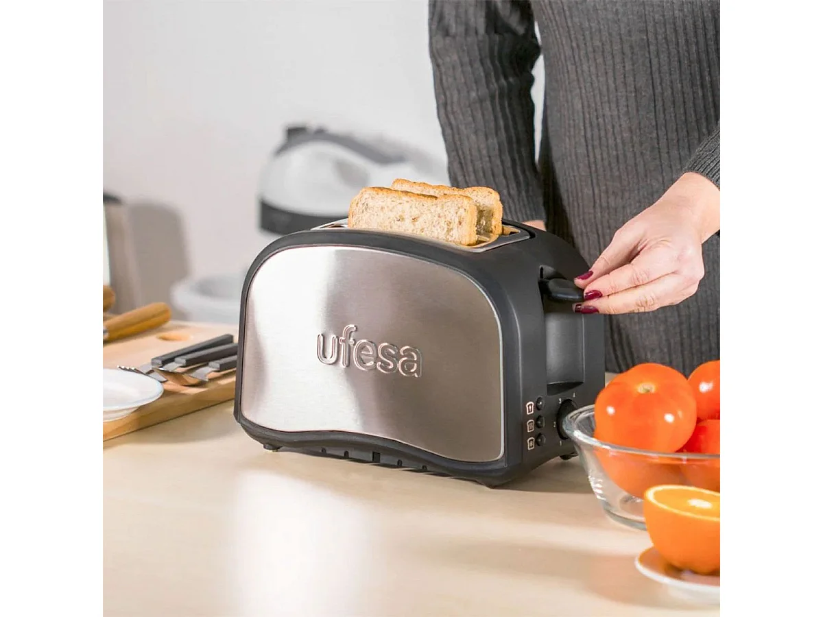 Tostador Ufesa Optima TT7985 800W 6 niveles 2 ranuras inox