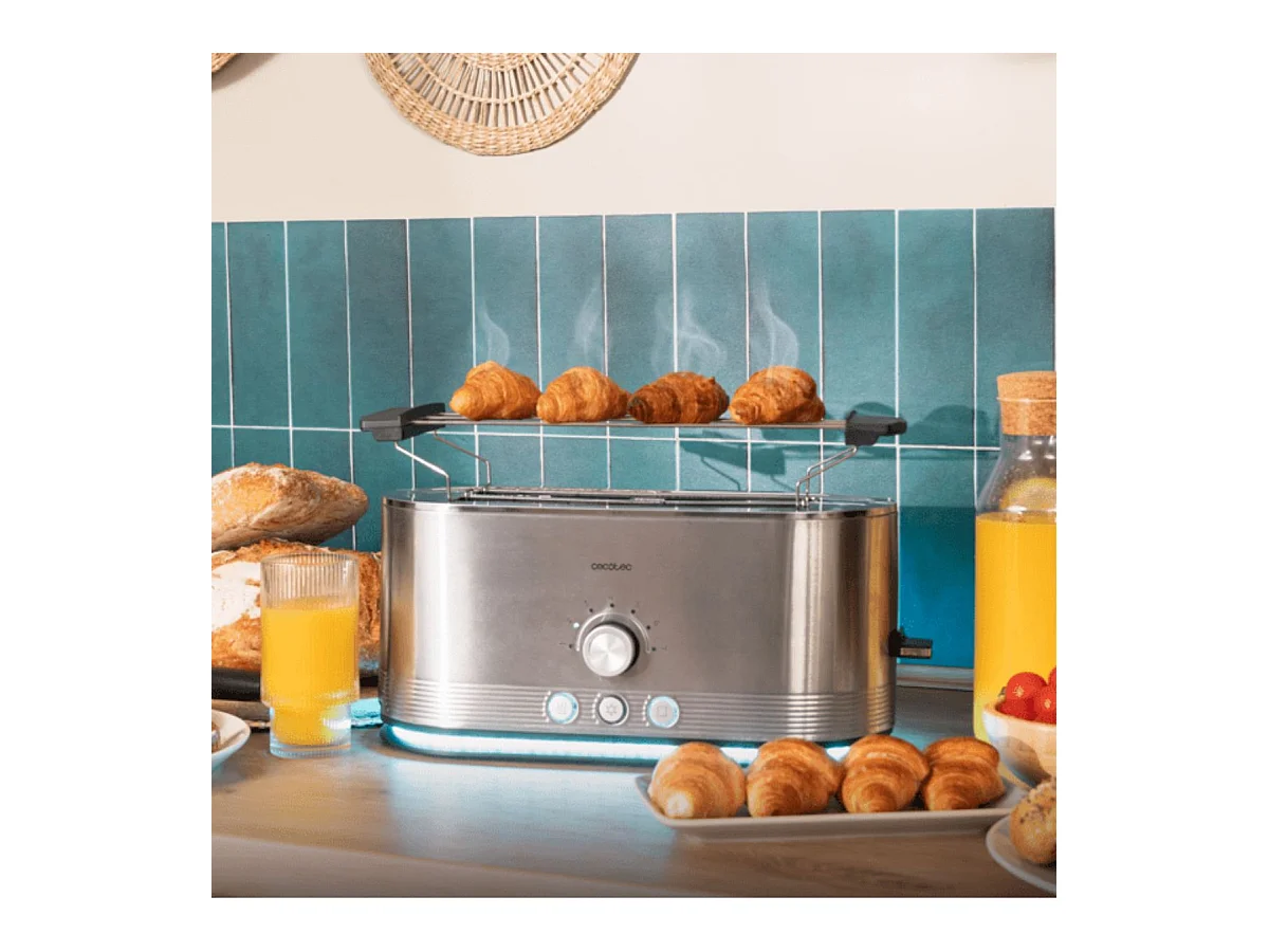 Tostador Cecotec Shine&Toast Extra Double 1400W 2 ranuras + aviso luminoso gris