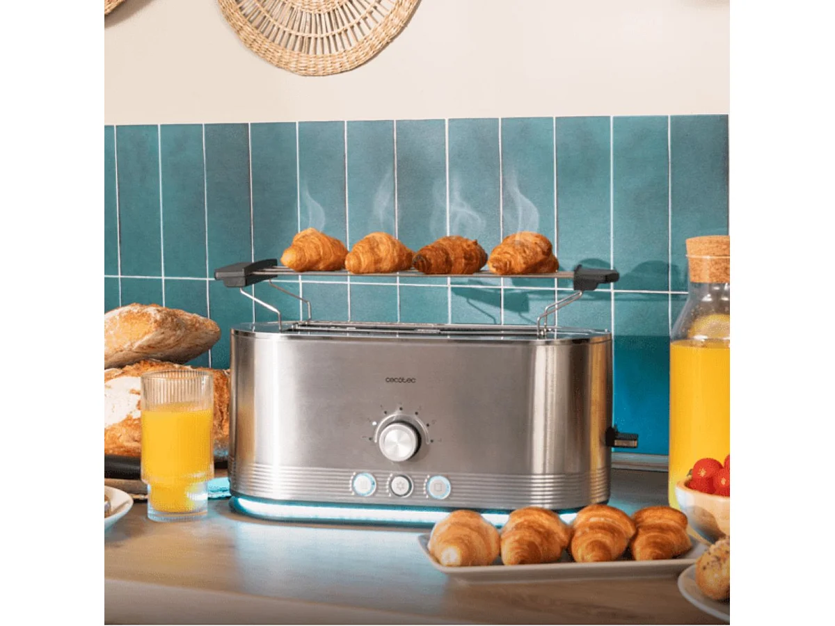 Tostador Cecotec Shine&Toast Extra Double 1400W 2 ranuras + aviso luminoso gris