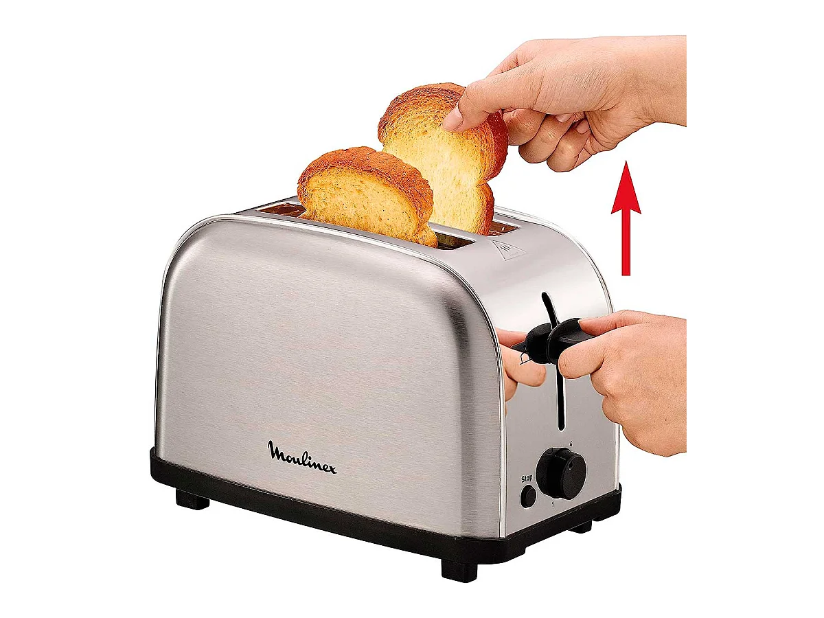 Tostador Moulinex Classic LT330D11 700W 2 ranuras 6 niveles inox