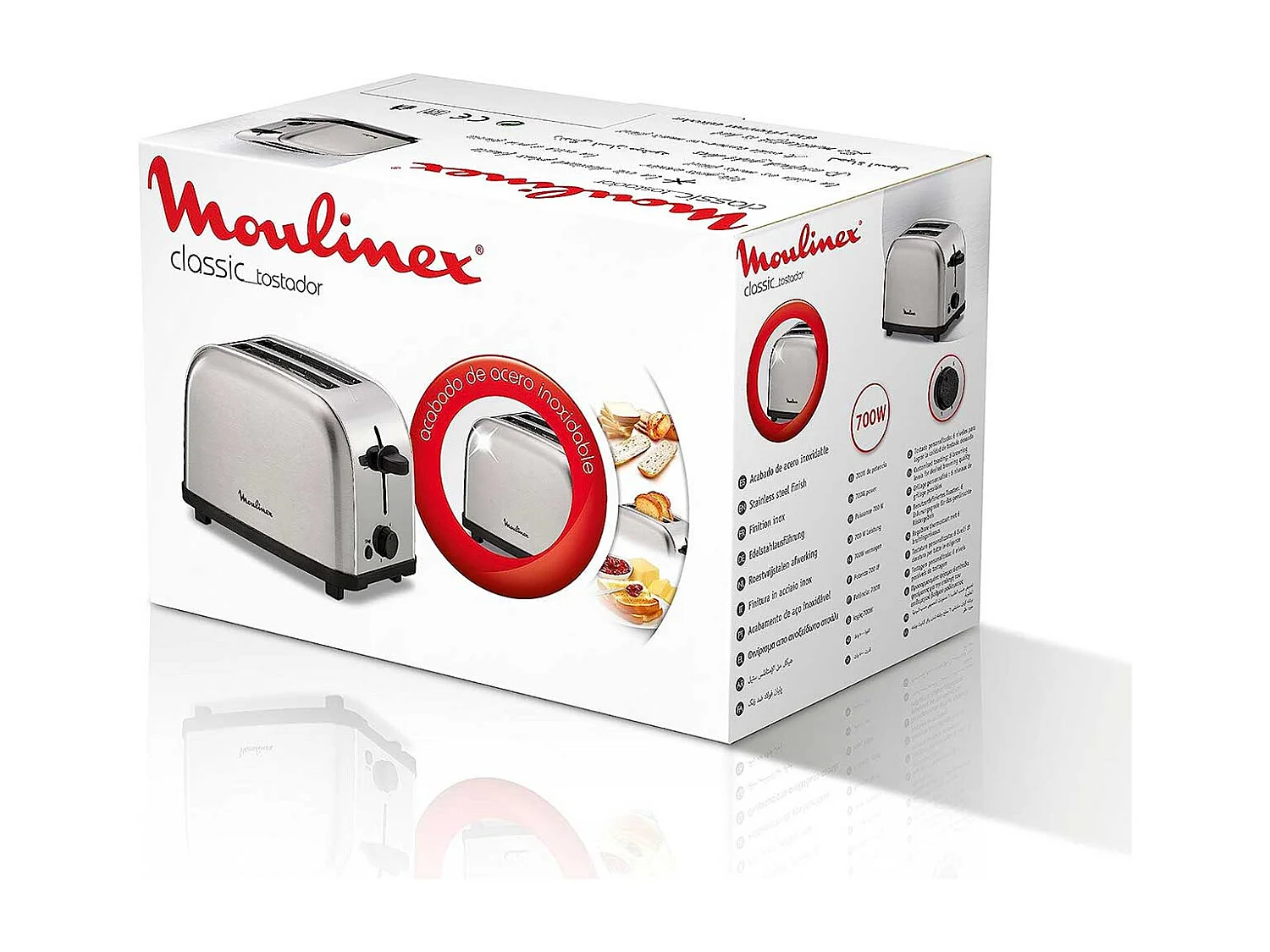 Grille-pain Moulinex LT330D 6 2 tranches 700 W Acier inoxydable