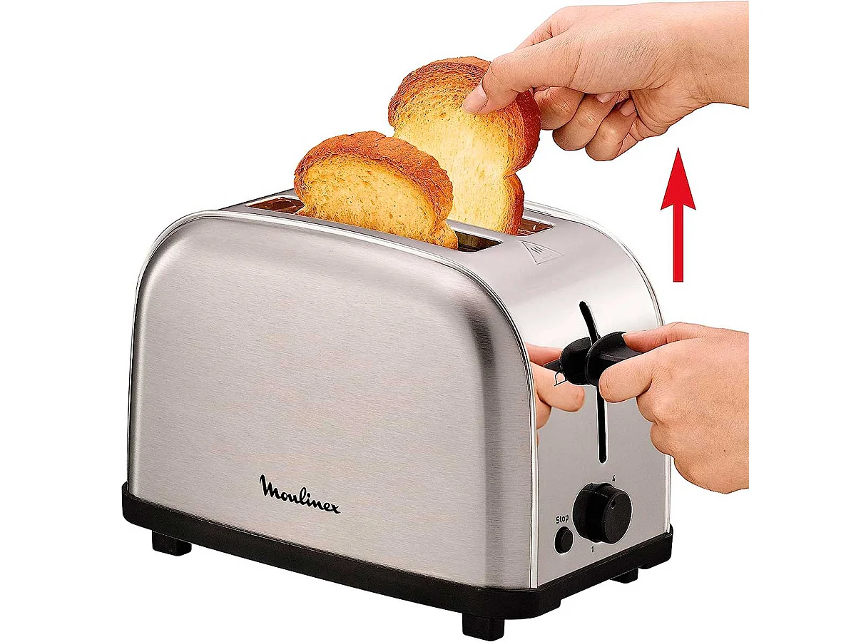 Tostador Moulinex Classic LT330D11 700W 2 ranuras 6 niveles inox