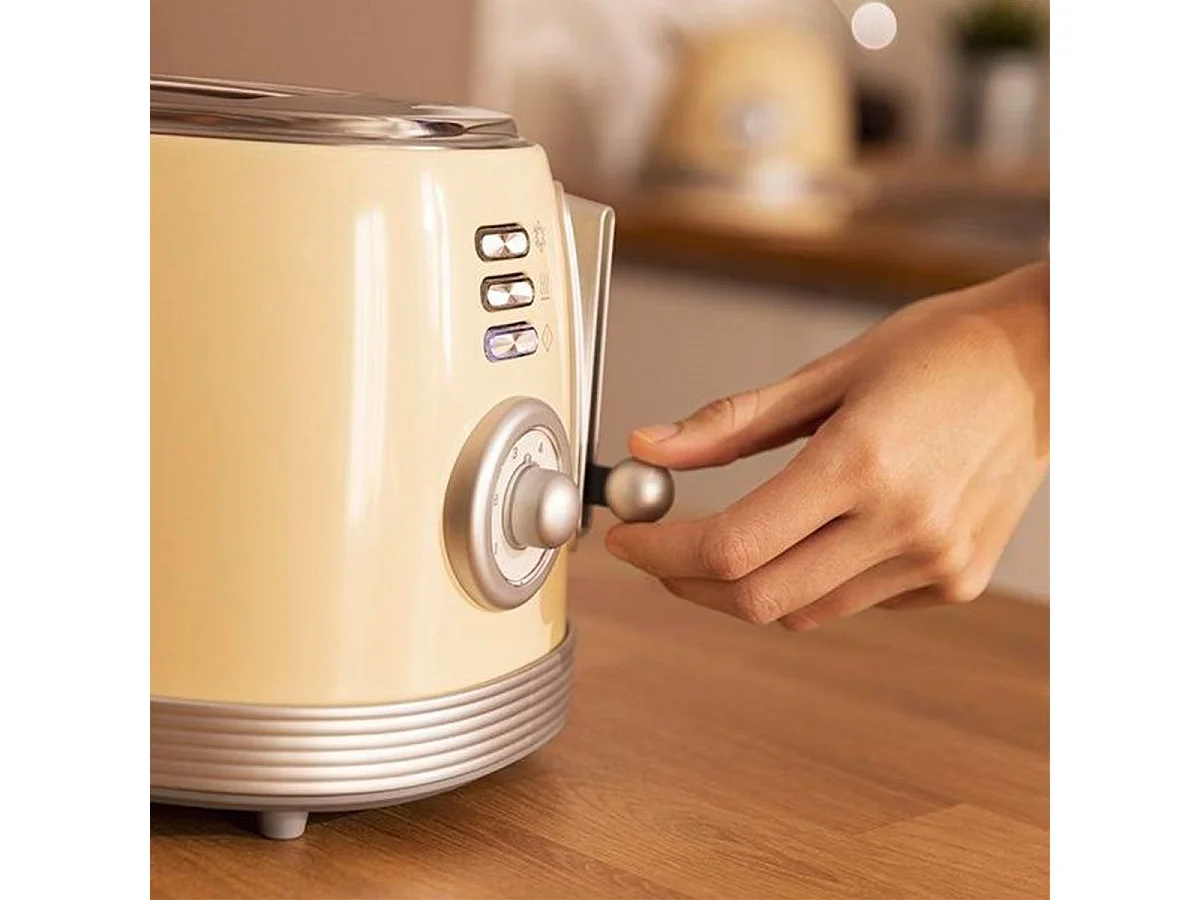 Tostadora vertical Cecotec Toast&Taste 800 Vintage Light Yellow 850W doble ranura amarillo