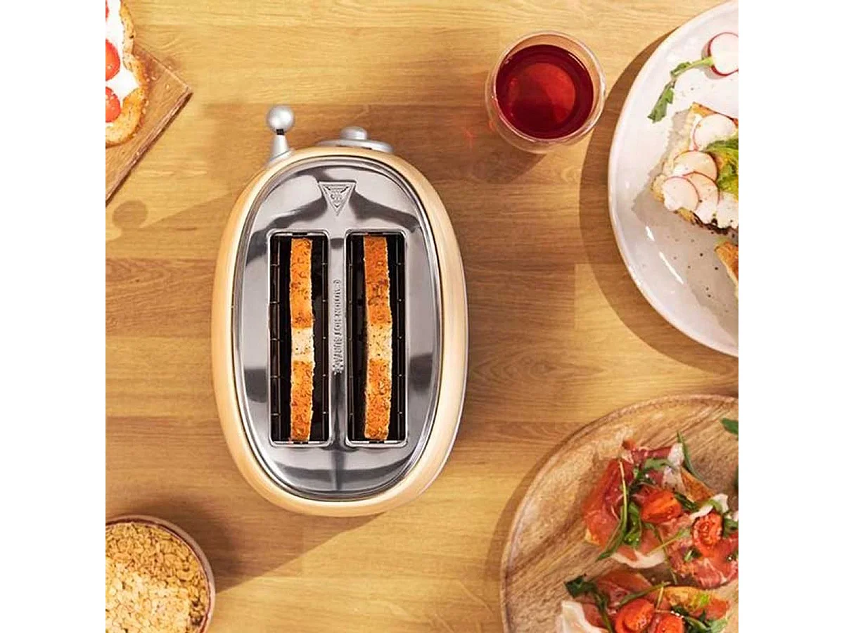 Tostadora vertical Cecotec Toast&Taste 800 Vintage Light Yellow 850W doble ranura amarillo