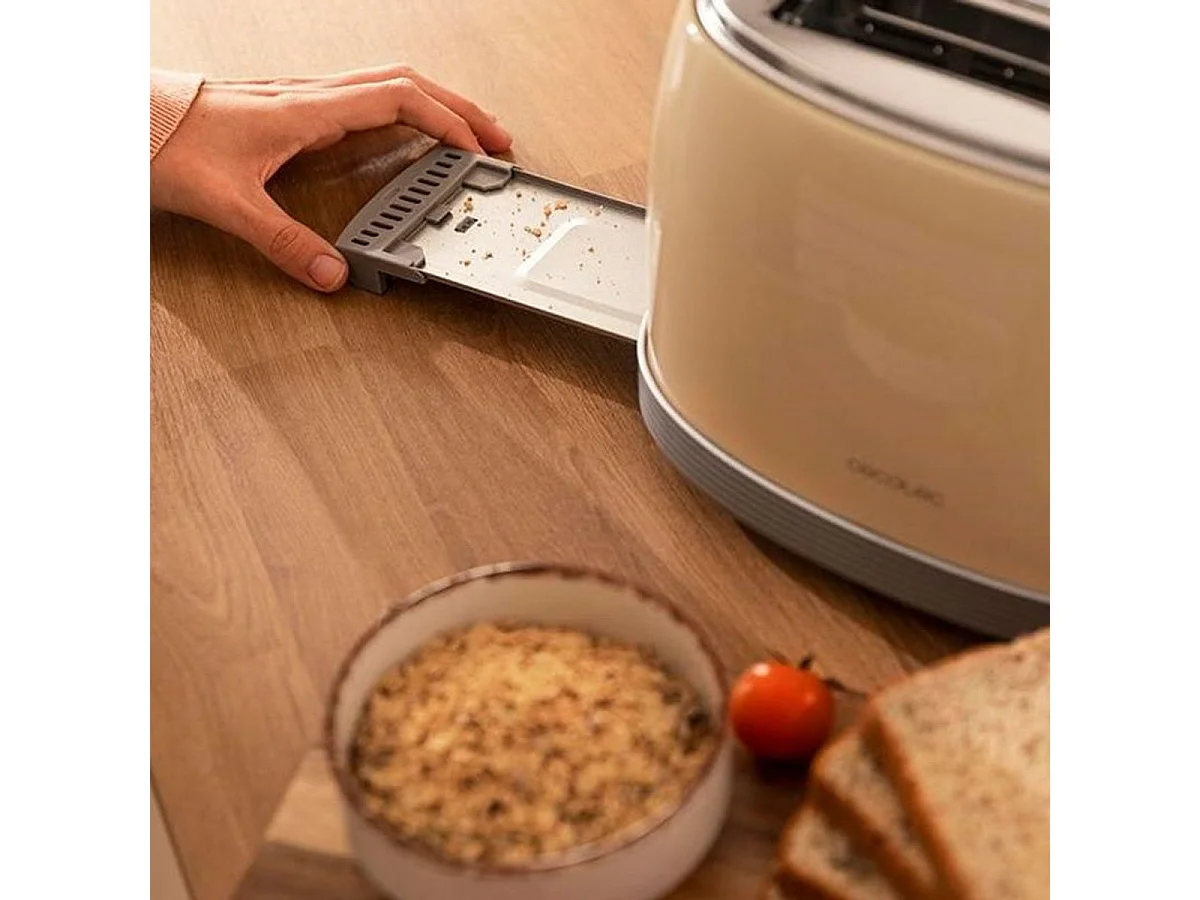 Tostadora vertical Cecotec Toast&Taste 800 Vintage Light Yellow 850W doble ranura amarillo
