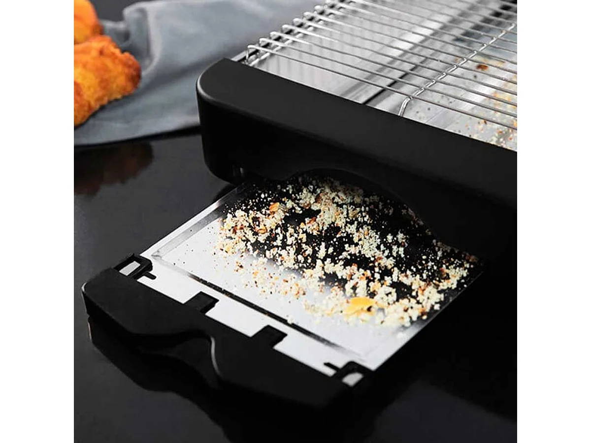 Tostador plano Cecotec EasyToast Basic 900W 6 niveles de potencia inox/negro