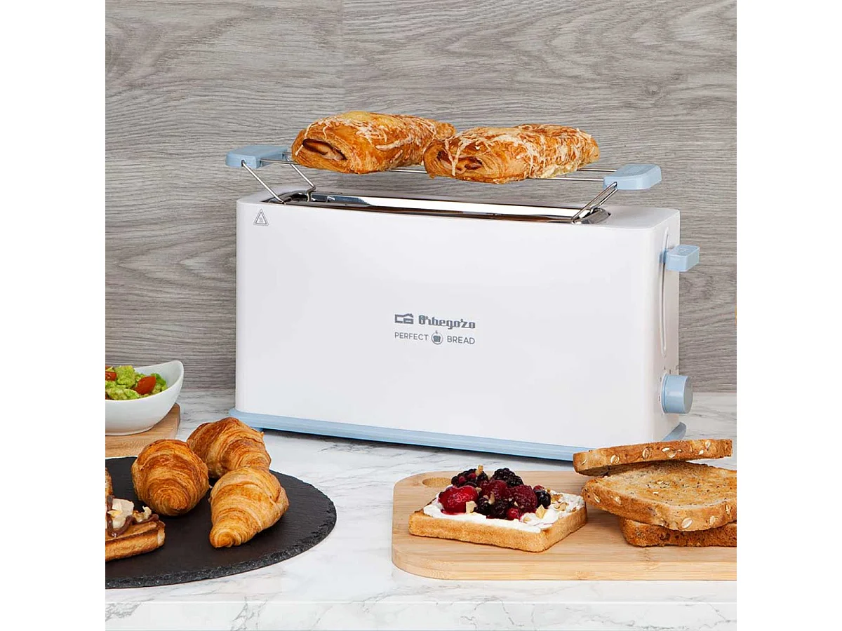 Tostador Orbegozo TO-4014 850W ranura ancha 7 posiciones blanco