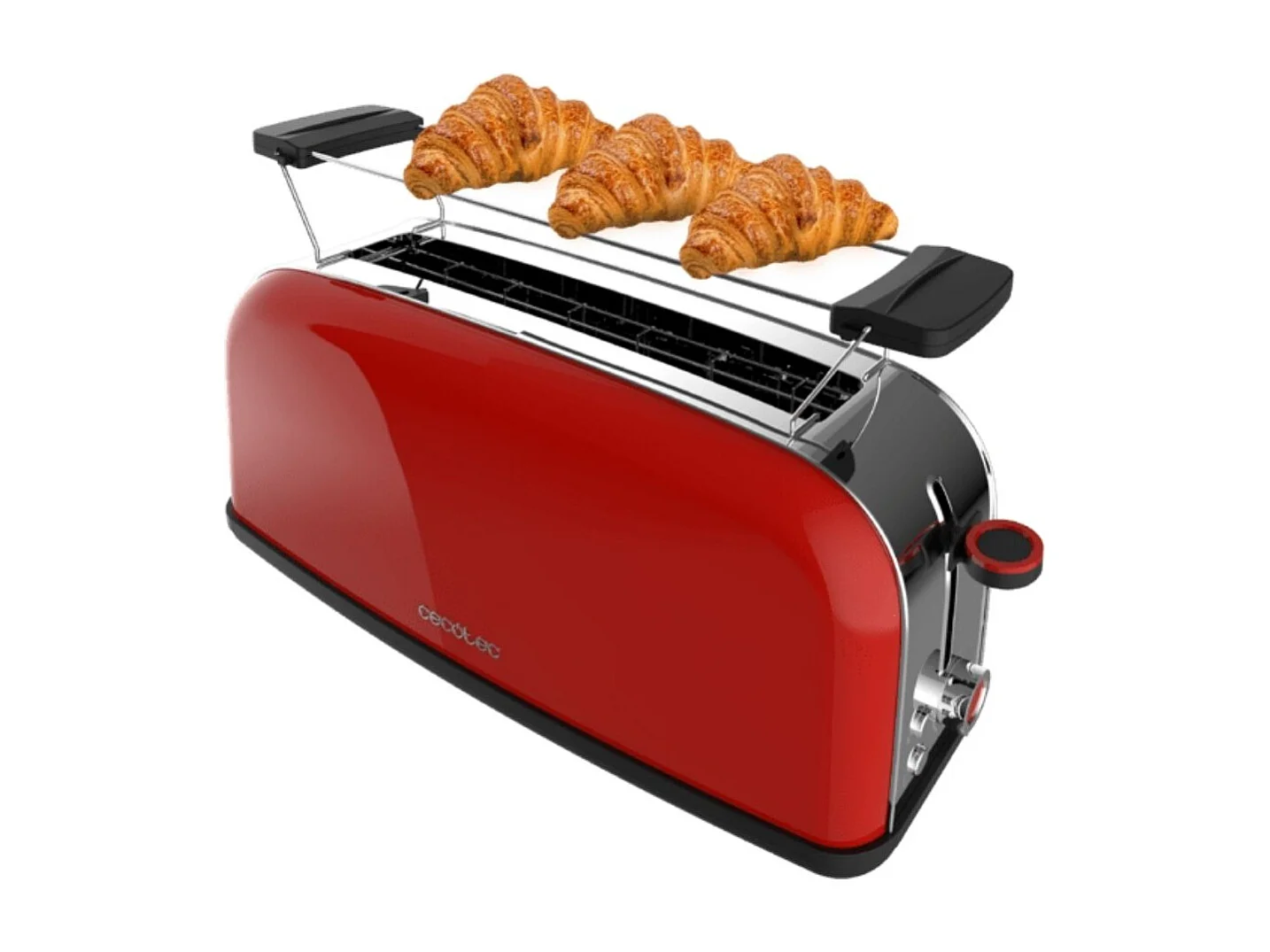 Tostador vertical Cecotec Toastin' Time 850W diseño vintage ranura larga  rojo
