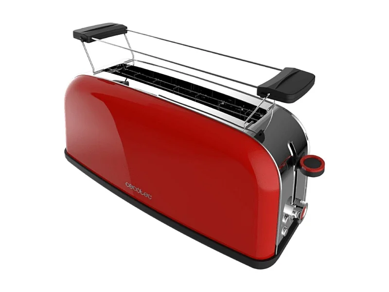 Tostador vertical Cecotec Toastin' Time 850W diseño vintage ranura larga  rojo