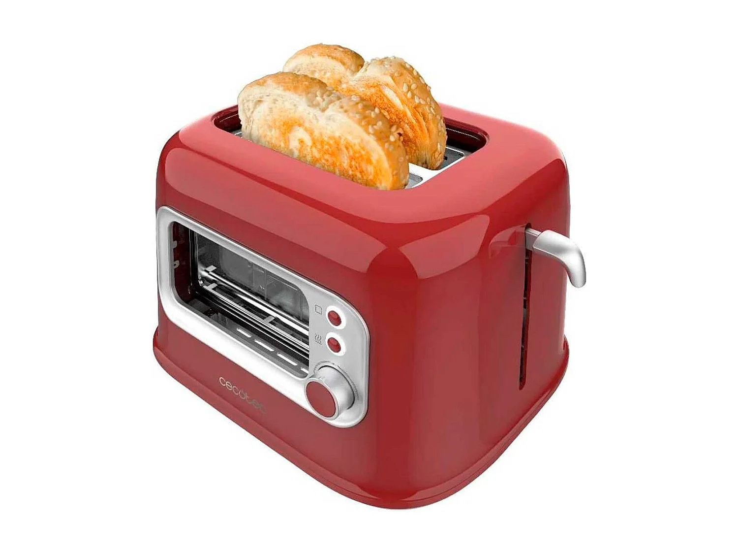 Tostador Cecotec RetroVision 700W diseño retro con ventana rojo