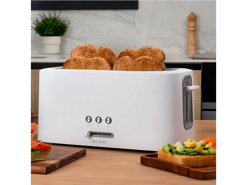 Tostadora de doble ranura Toast&Taste 16000 Extra Double White Cecotec 1630W blanco