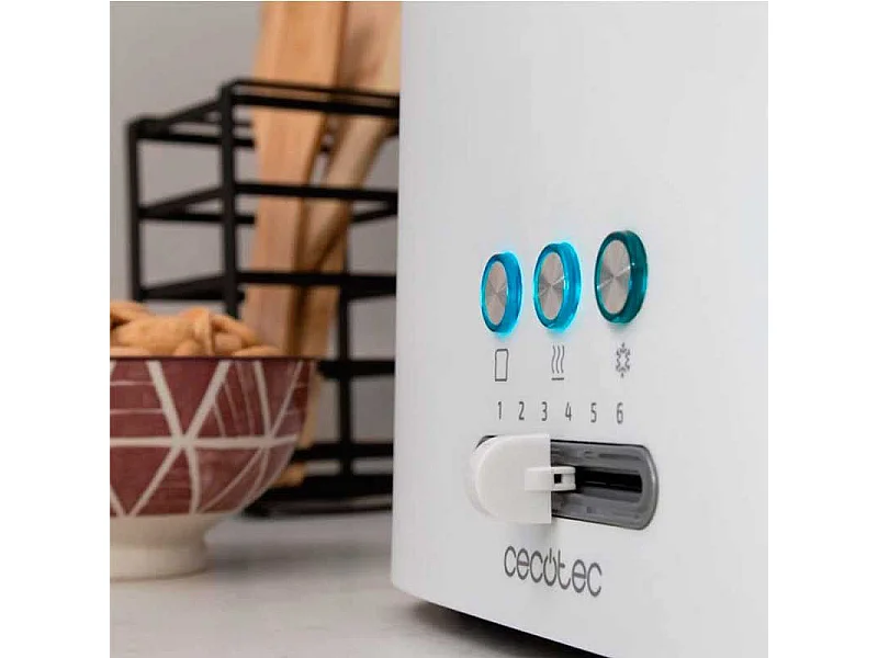 Tostadora de doble ranura Toast&Taste 16000 Extra Double White Cecotec 1630W blanco