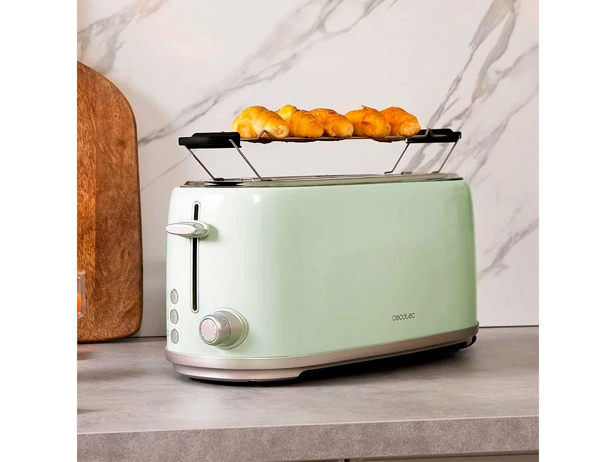 Tostador Cecotec Toast&Taste 1600 Retro Double 980W diseño retro verde