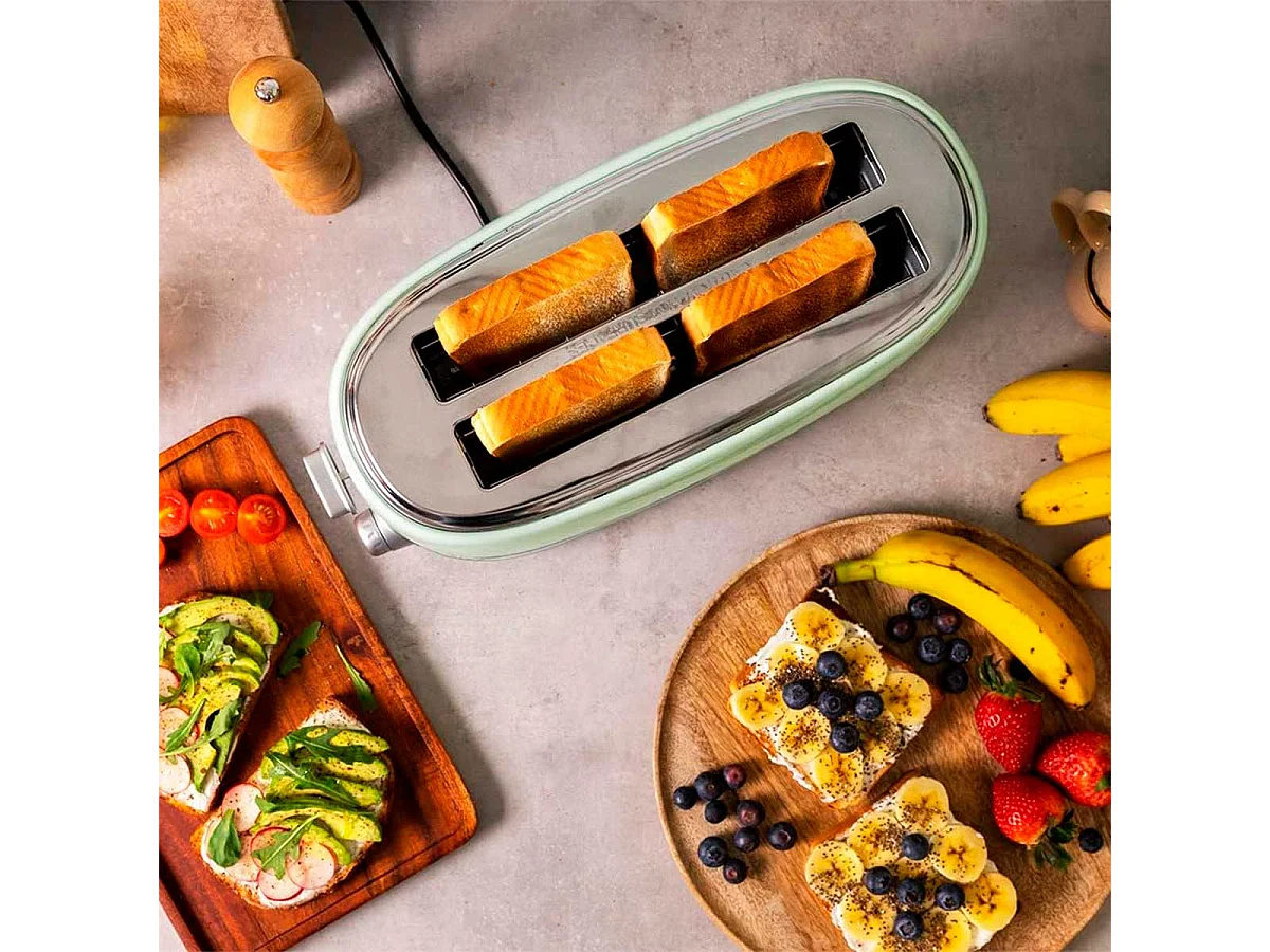 Tostador Cecotec Toast&Taste 1600 Retro Double 980W diseño retro verde