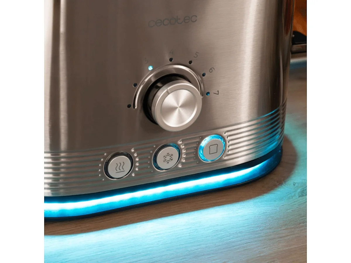 Tostador Cecotec Shine&Toast Double 850W 2 ranuras + aviso luminoso gris