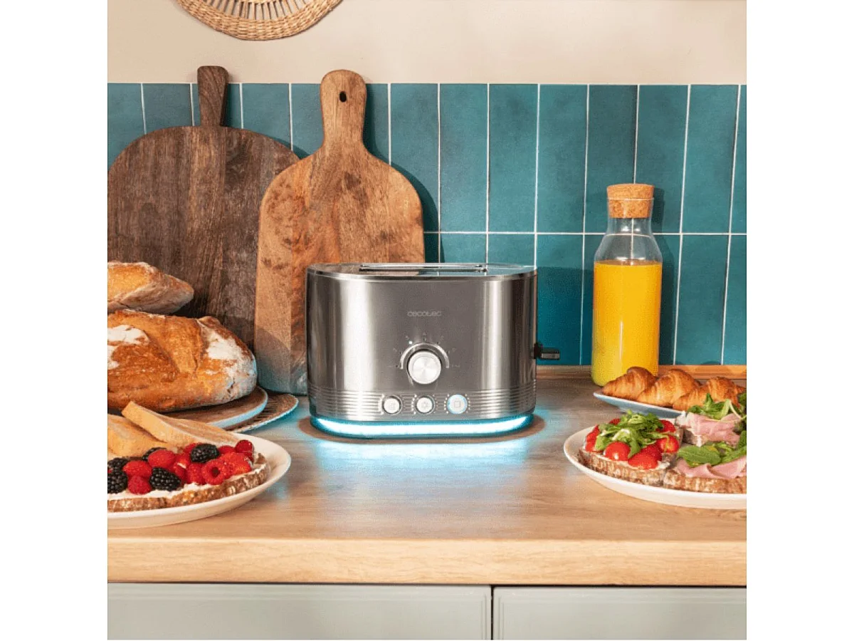 Tostador Cecotec Shine&Toast Double 850W 2 ranuras + aviso luminoso gris