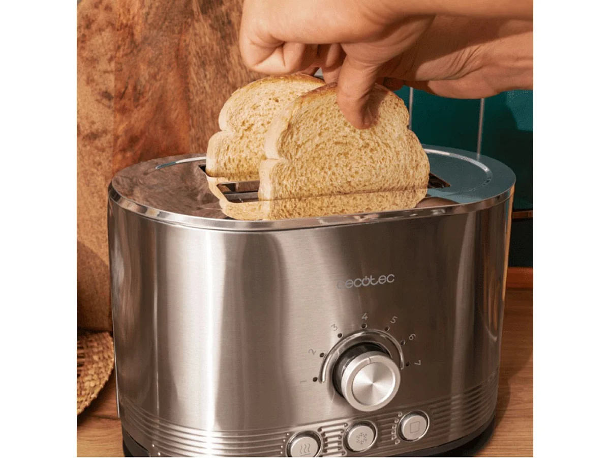 Tostador Cecotec Shine&Toast Double 850W 2 ranuras + aviso luminoso gris
