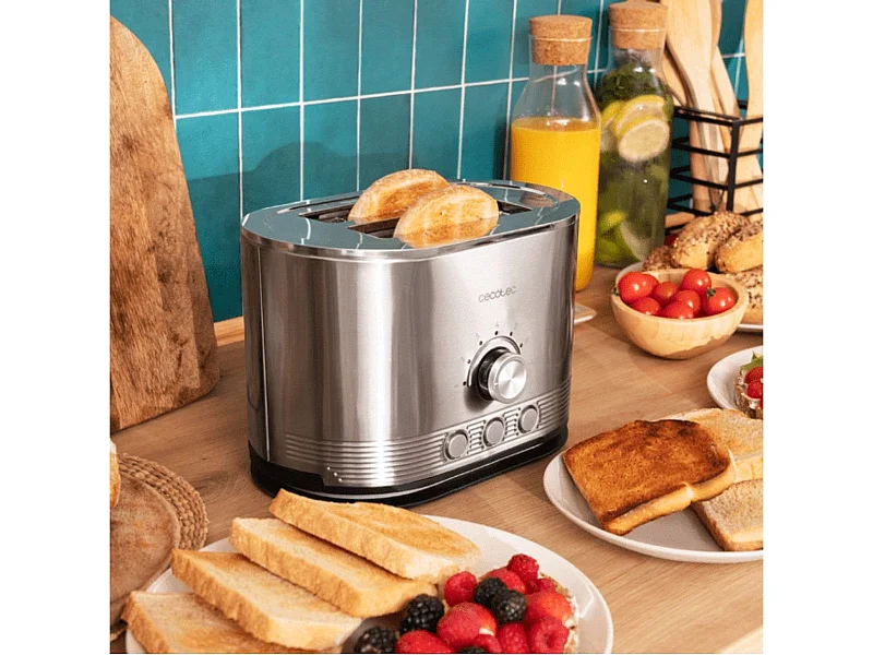 Tostador Cecotec Shine&Toast Double 850W 2 ranuras + aviso luminoso gris