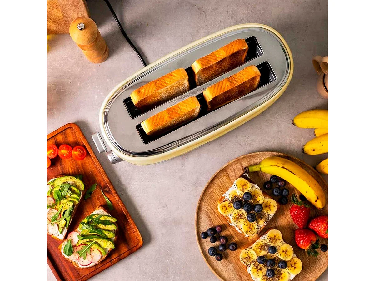Tostador Cecotec Toast&Taste 1600 Retro Double 980W diseño retro beige