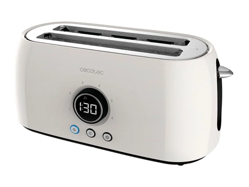 Tostador Cecotec ClassicToast 15000 Extra Double 1500W 4 rebanadas pantalla digital beige